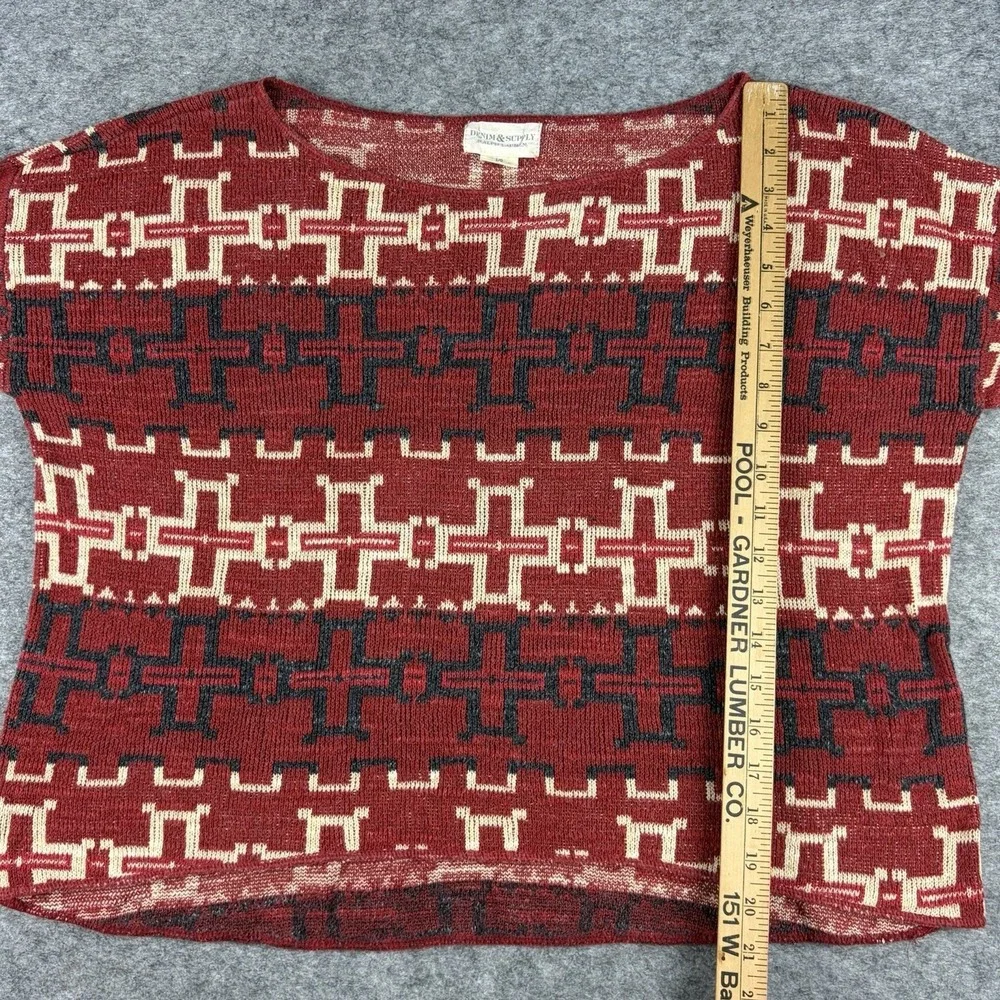 Ralph Lauren Denim & Supply Sweater Cross Southwestern Knit Aztec Large Boho